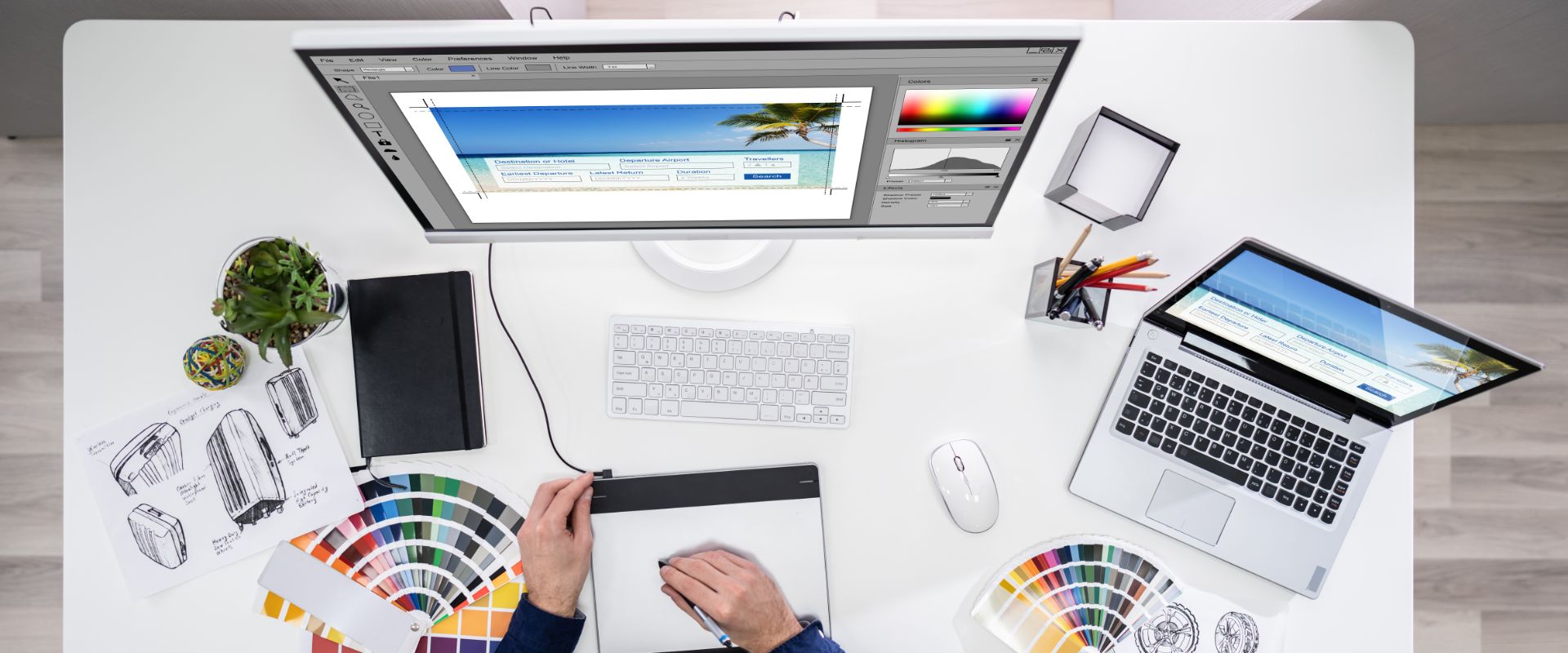 Designer working on graphic tablet